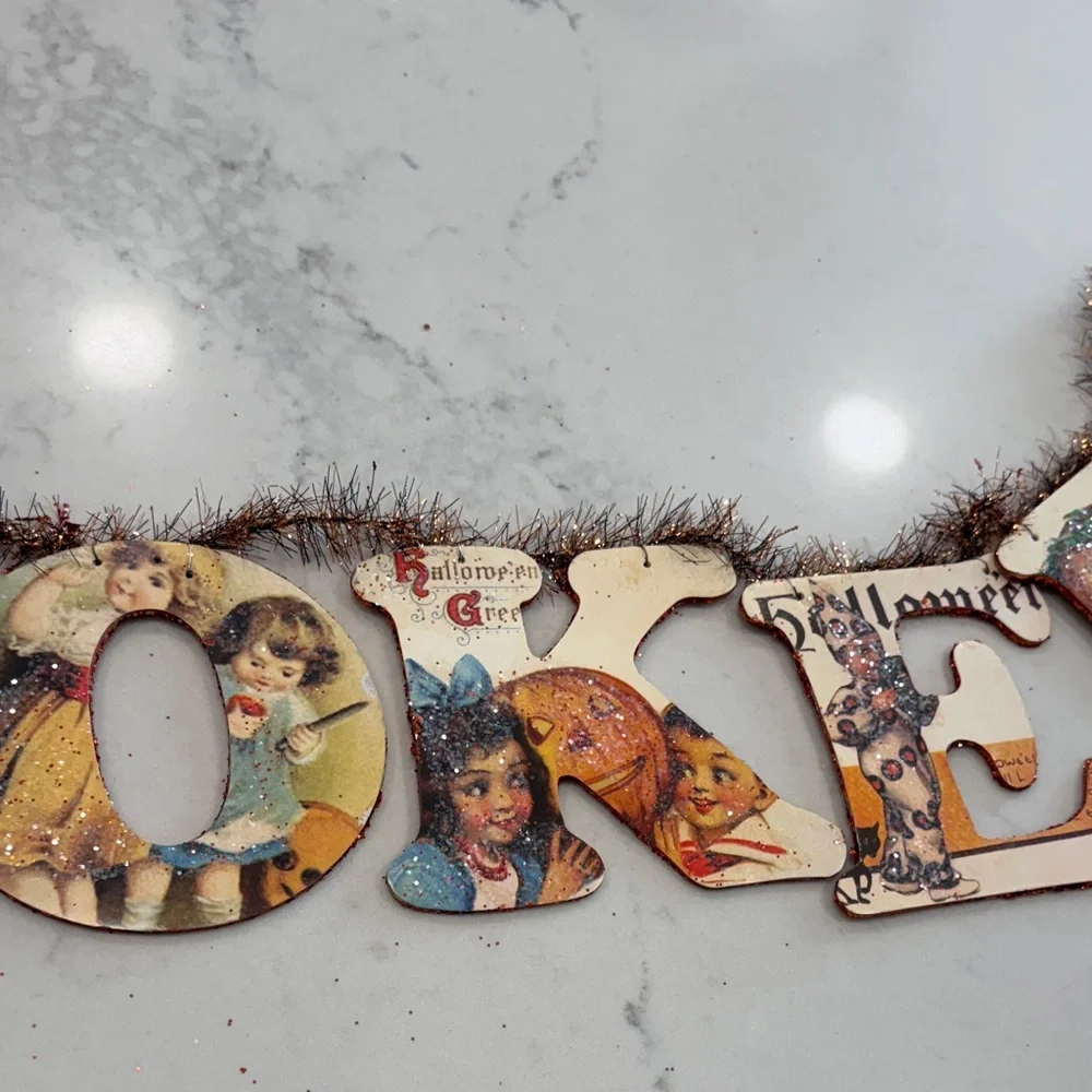 Festive Halloween Holiday Garland with Vintage Design